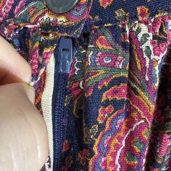Vintage Paisley Boho Midi Skirt 30" L 24" Waist Cottagecore Flowy No Tag - Picture 5 of 15